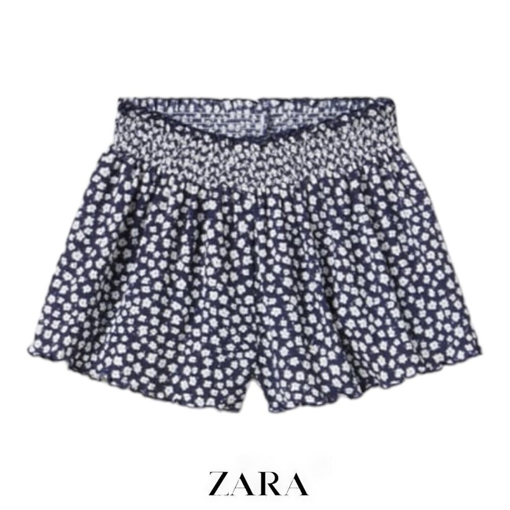 ZARA Kids | Navy Blue | FLORAL FLOWY SHORTS
